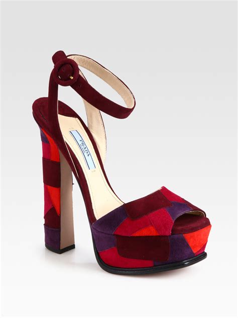 prada suede ankle strap sandal|Prada platforms.